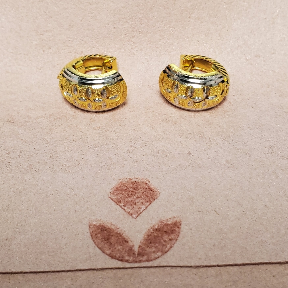 18k Solid Gold Huggies,  Earrings, 18k Solid Gold